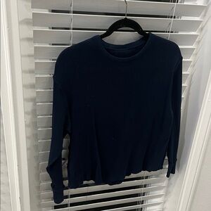Waffle Knit Navy Long Sleeve Deus Ex Machina